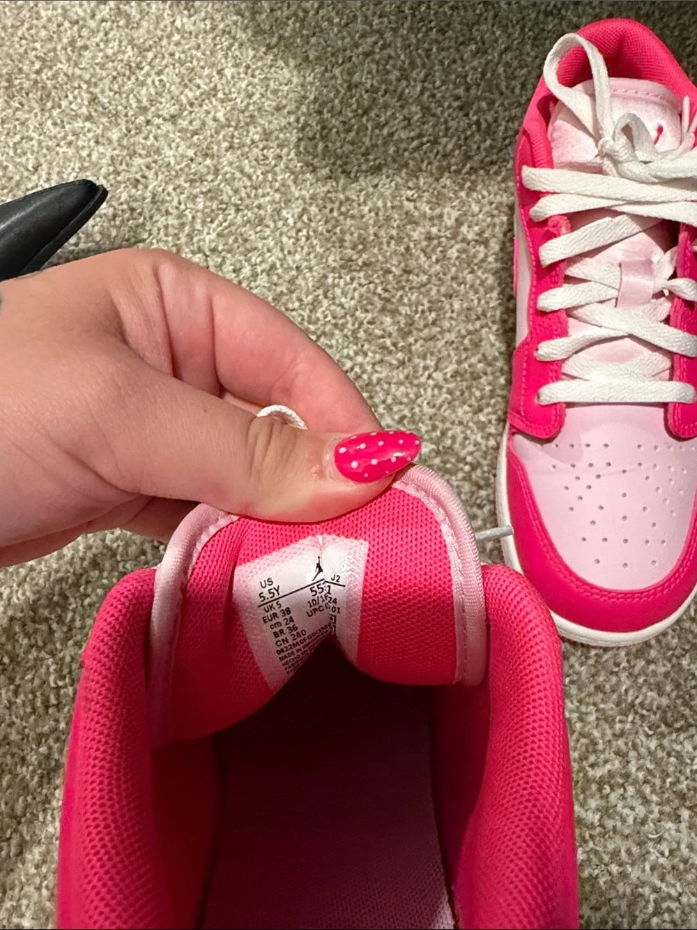 Nike youth Hot Pink and Light Pink Low-Top Sneakers